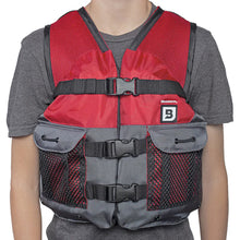 Load image into Gallery viewer, Bluestorm Sportsman Youth Mesh Fishing Life Jacket - Nitro Red [BS-105-RED-Y]
